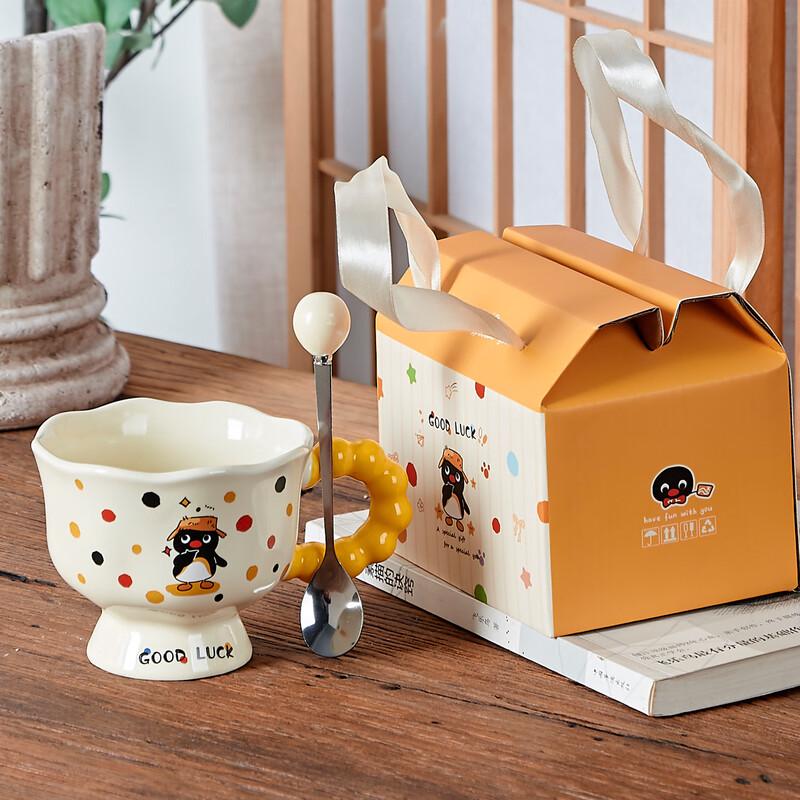 WA Creative Pearl Ceramic Cup Gift Set with Spoon