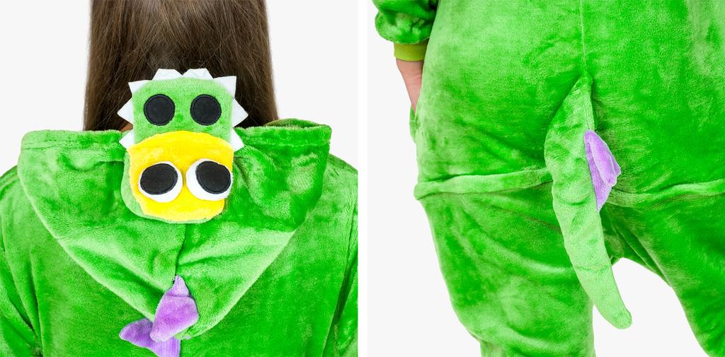Dámské kigurumi pyžamo overal krokodýl teplý jednodílný kostým XL Onesie Kostým A105 - L