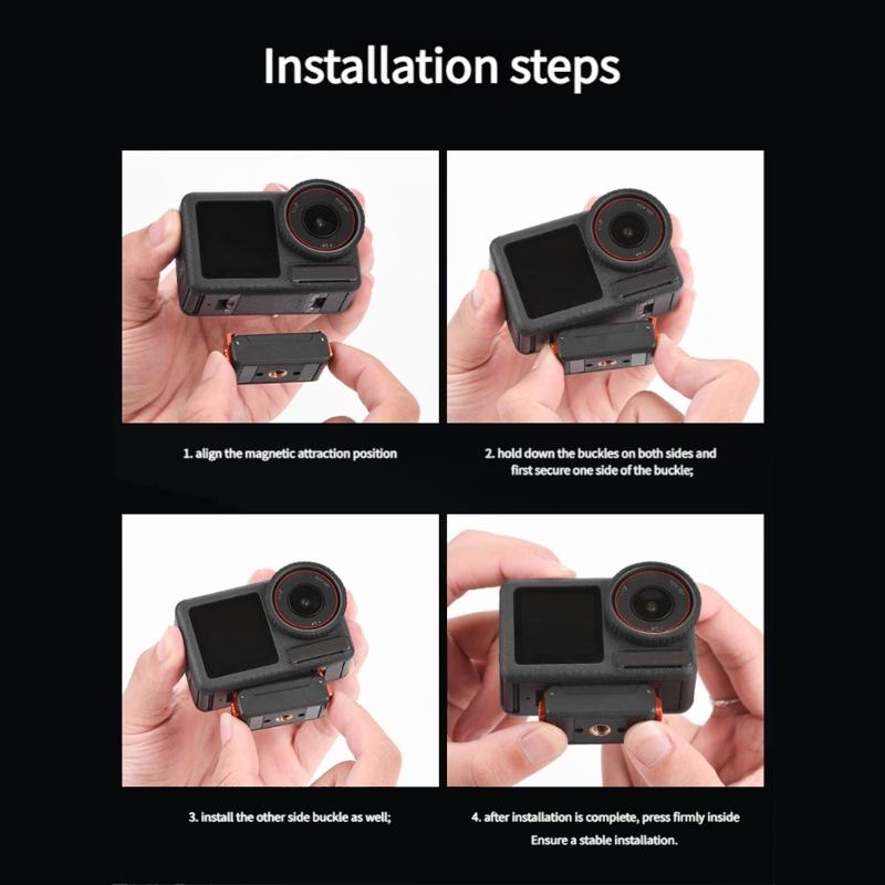 Universal Camera Mounting Bracket Base Shockproof Design Lightweight For Action 3/4/5P Cycling Adventure Photography