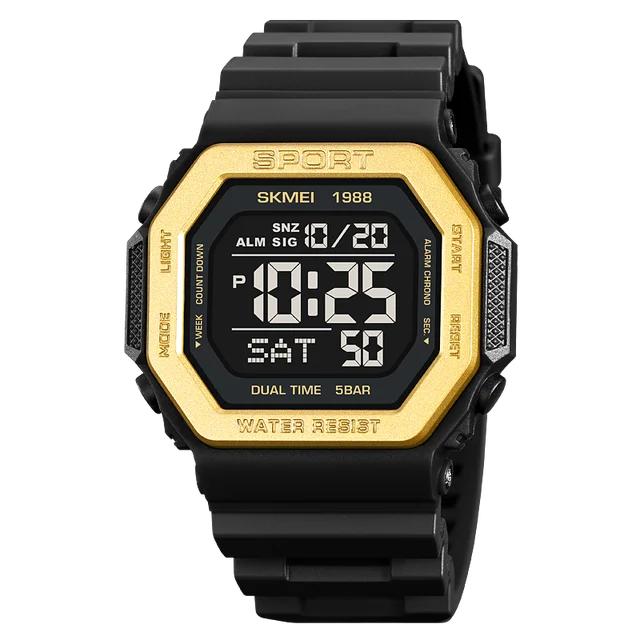 

1988 Sports Watch for Men Digital Waterproof Waterproof Wristwatches Mens Back Light Countdown Clock 1628 Reloj Hombre
