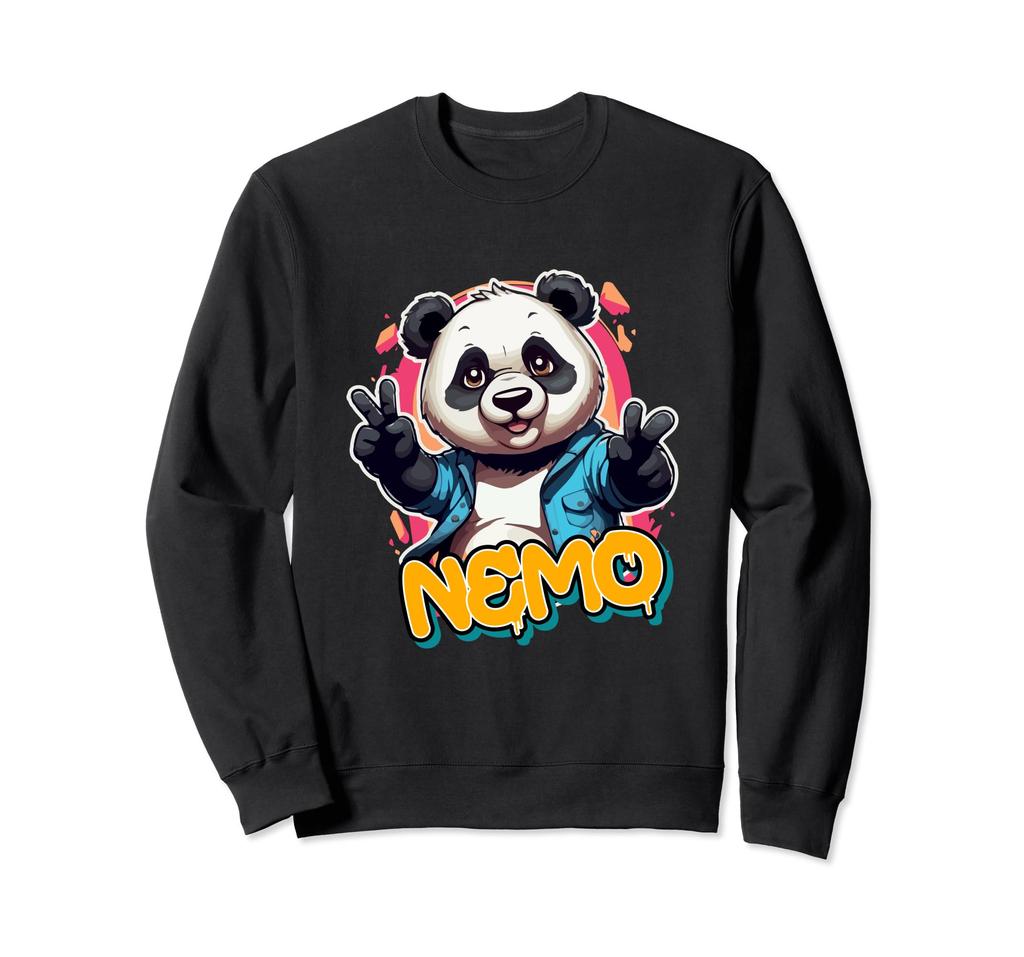 NEMO - Cute Boys Name with adorable Panda Sweatshirt