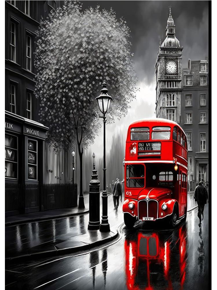 

Аннотация Лондон Париж Автобус Автомобиль Эйфелева Башня Плакат Холст Картина Уличное Искусство Настенная Картина Для Гостиной Украшения Дома 70x120cm No Fram