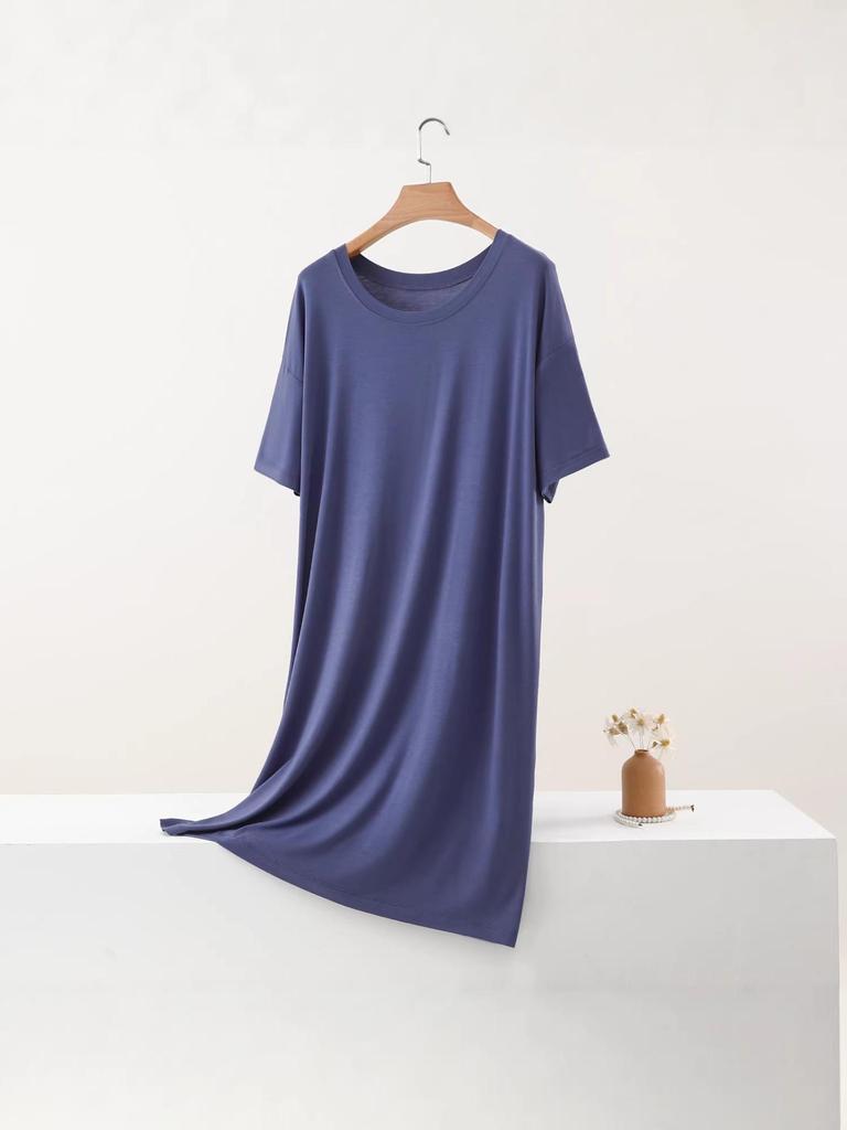 Women's Plus Size Short Sleeve Loose Sleepwear Dress