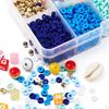 10 Grid Clay Beads Kit , with Letter Beads, Elastic Cord for Jewelry Making Earring