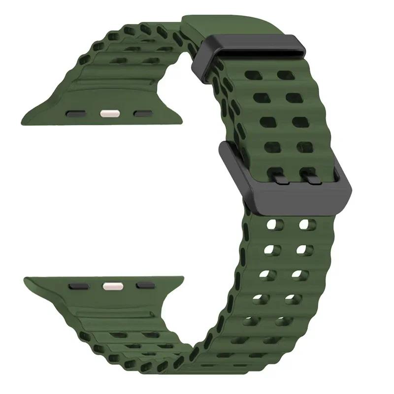 Cinturino in Silicone per Apple Watch Ultra 2 49mm 46 45 44 42mm 38mm 41mm 40mm Cinturino Sportivo per IWatch Serie 9 8 7 6 SE 5 4 3 2 Correa