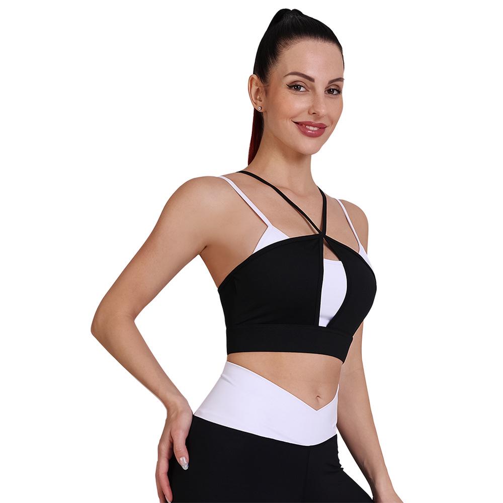 2025 Spring/Summer Double-Sided Colorblock Thin Strap Yoga Bra - Women's Nude Feel Sportswear