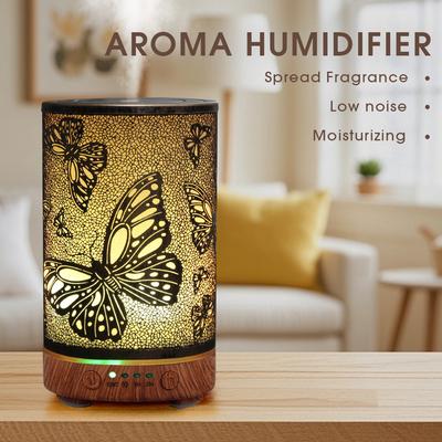 Humidificateurs 100 ml Brume Fraîche Remplissage par le Haut Diffuseur d'Huiles Essentielles pour Chambre Grande Pièce Maison Chambre de Bébé et Plantes avec Veilleuse