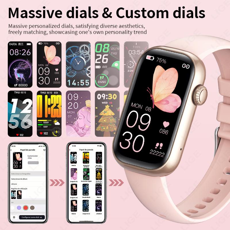 SACOSDING New Smart Watch for Women with Bluetooth Call 100+ Sports Modes Fitness Tracker  Heart Rate Blood Oxygen Sleep Monitor