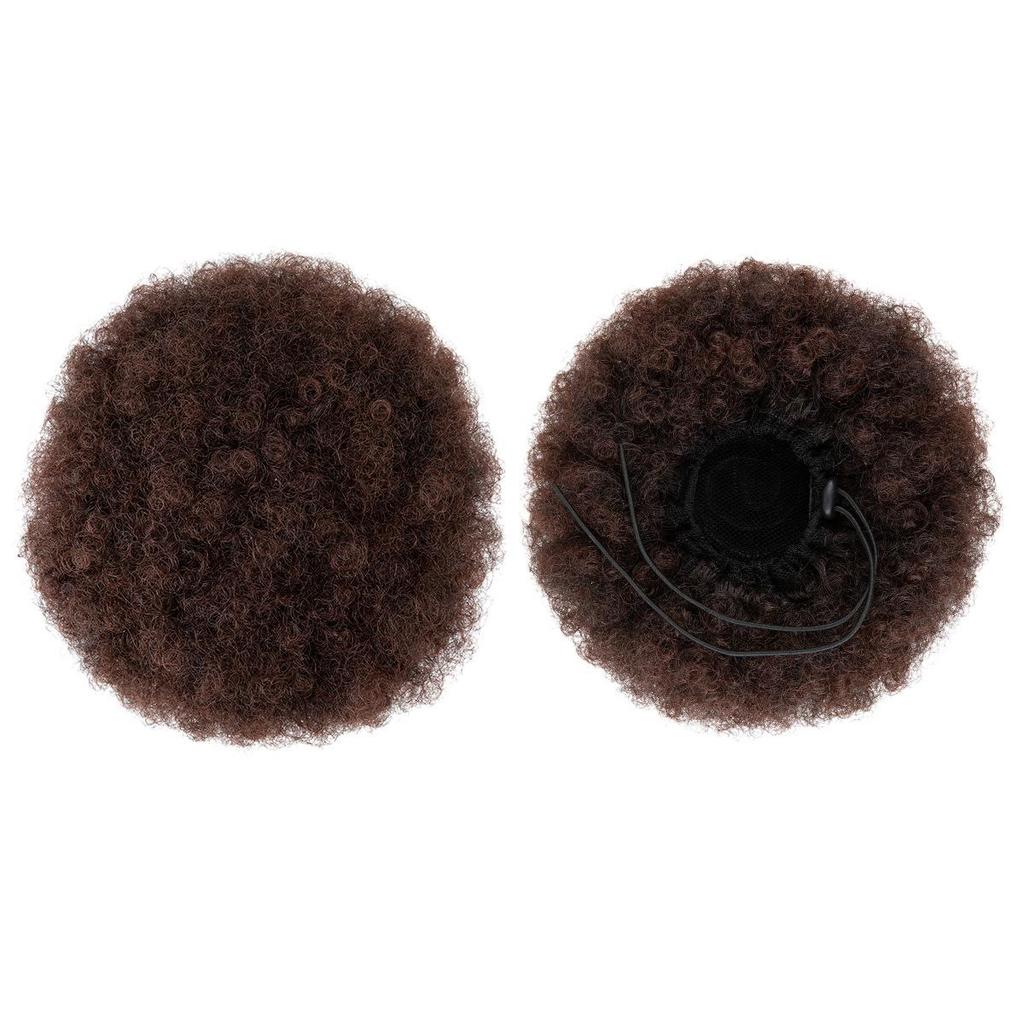 African Wig Hair Band: Fluffy Curly Drawstring Bun for Women