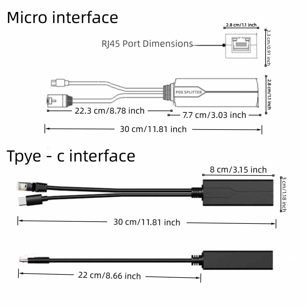 48V To 5V Gigabit POE Splitter 5V 2.4A 5V 3.5A PoE To Micro USB Splitter  Tablets