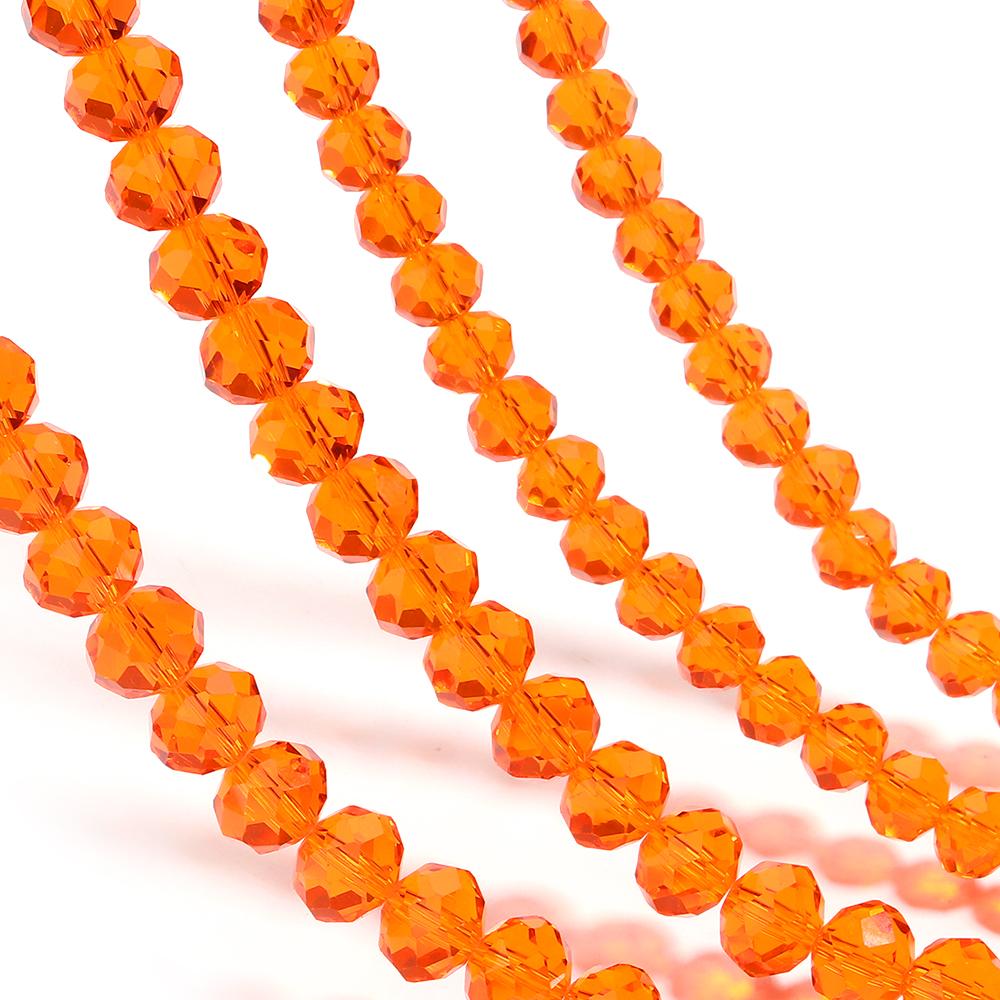 3/4/6/8/10mm Orange Faceted Crystal Beads Transparent Glass Loose Spacer Beads For Jewelry Making DIY Bracelet Necklace Supplies