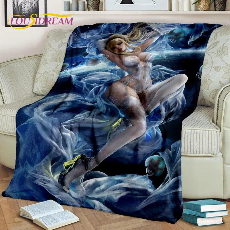 Anime-Spielfigur, sexy Spitze, Mädchen, niedliche Cartoon-Decke, weiche Überwurfdecke für Zuhause, Schlafzimmer, Bett, Sofa, Picknick, Decke, Kinder