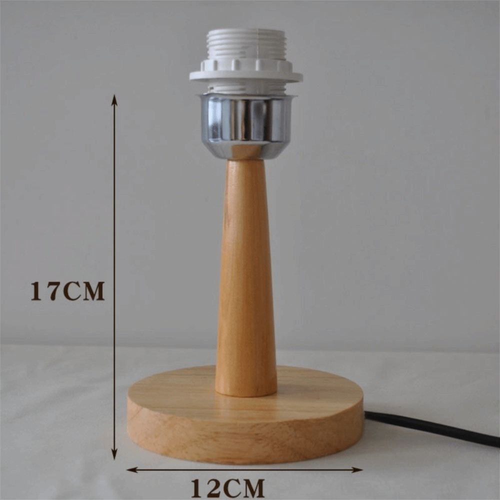 Universal Solid Wood Lamp Base Holder E27 On Off Switch Table Lamp Holder EU Plug Bedside Lamp Holder Study Room