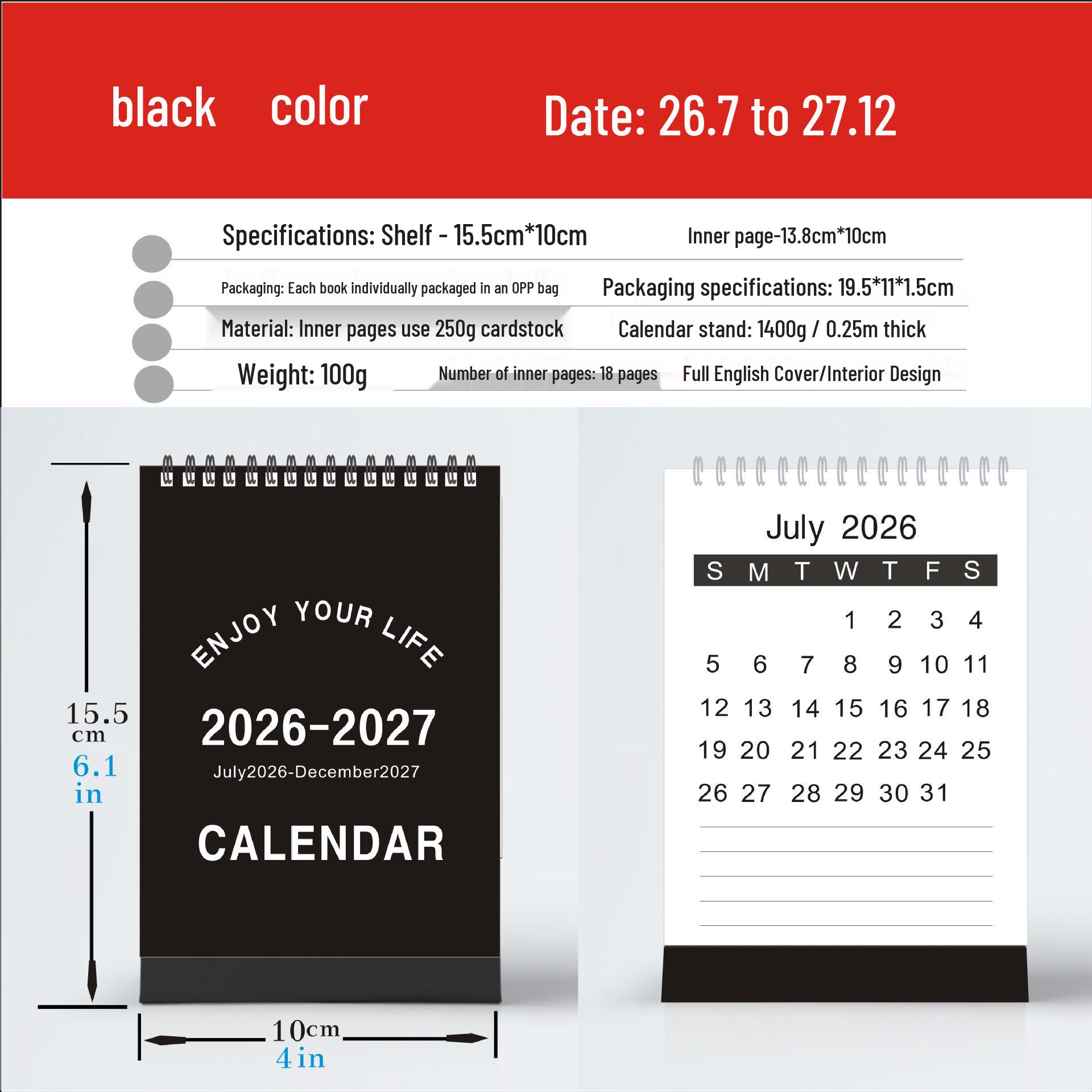 

Creative Mini Desk Calendar: Simple & Portable 26.7-27.12 Desktop Display