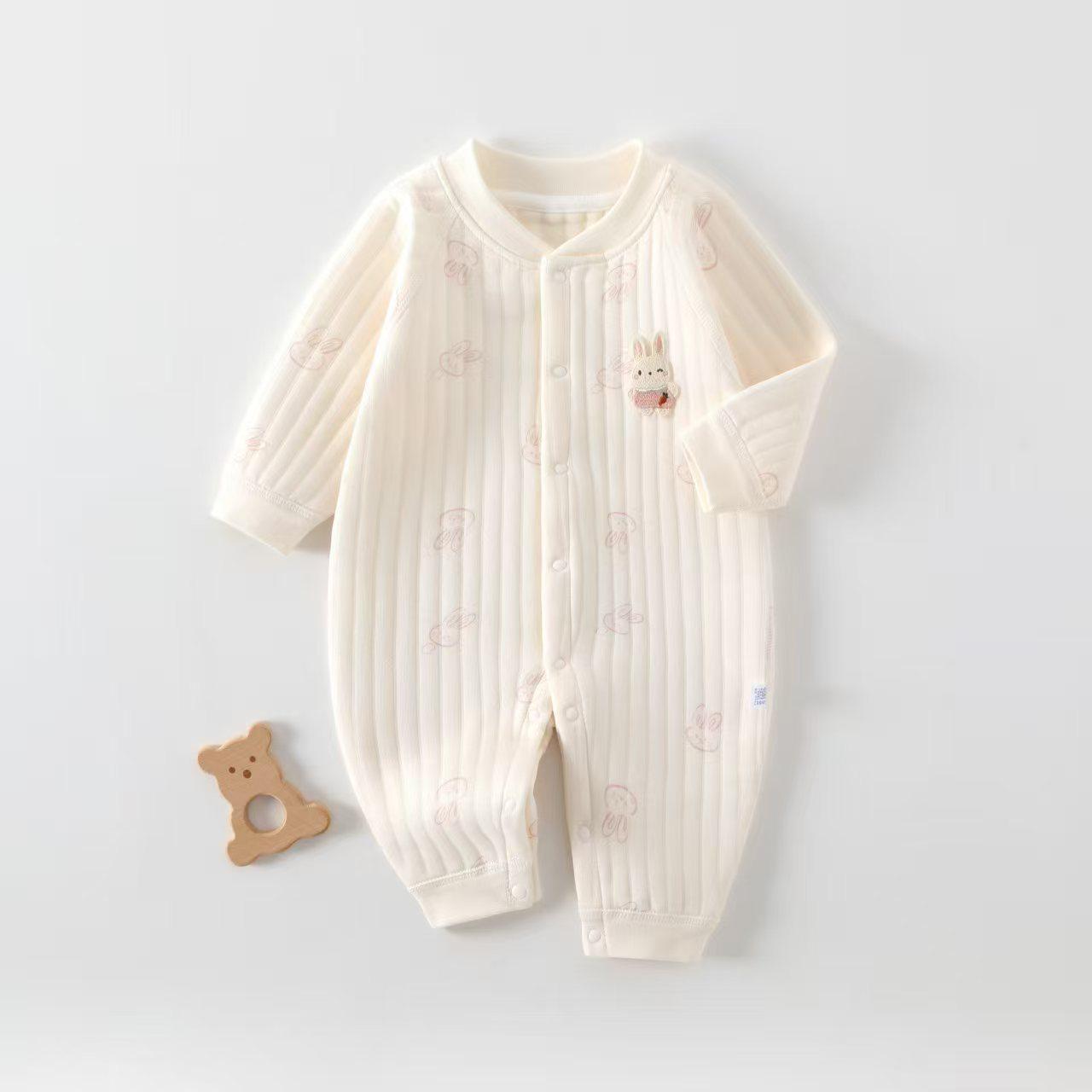 

Autumn Winter Padded Baby Jumpsuit - Warm Cotton Newborn Crawling Bodysuit 90cm (22-26 lbs)