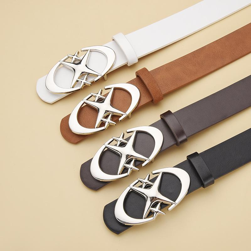 Star Buckle Gender-Neutral Belt Retro Gothic Belt Light Belt Design Sense