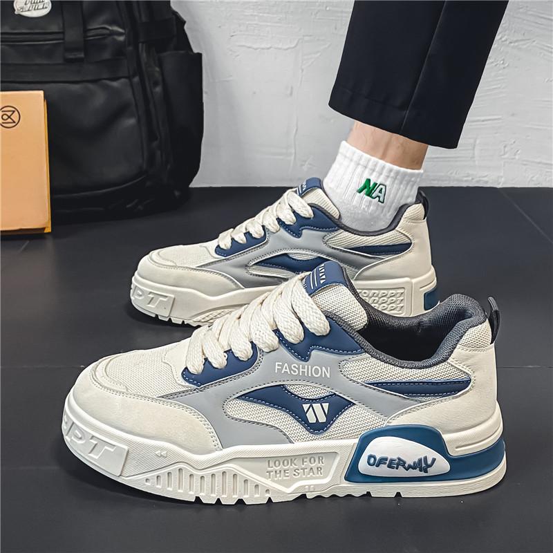 

Модные мужские кроссовки, дышащая мужская обувь на плоской подошве, летняя уличная вулканизированная обувь, мужская повседневная обувь 44 синий