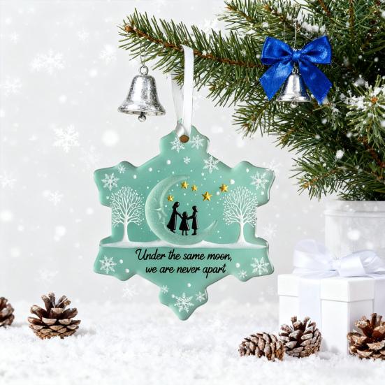 Yousheng Sea Glass Art Friendship Ornament Snowflake/Shell Shaped Christmas Tree Hanging Ornaments Handmade Sea Glass Art Friendship Keepsake for Best