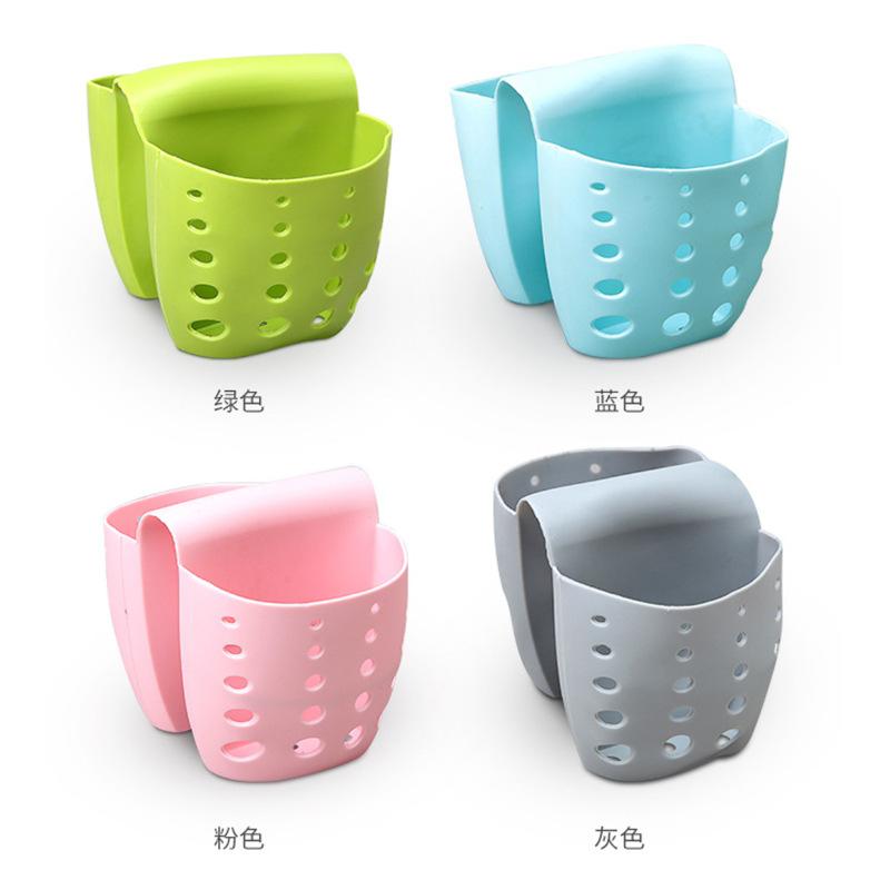 1PC Sponge Holder for Kitchen Sink, Silicone Sink Saddle Double Side Hanging Storage Basket