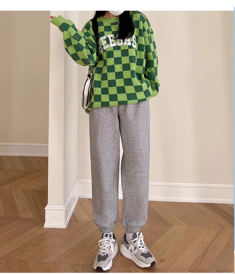 Han Shu Jia Autumn/Winter Fleece-Lined Sweatpants - Casual, Thickened Pair for Couples (H8018)