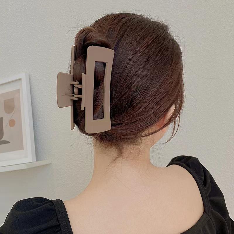 1Pc Big Size 10.5cm Rectangle Matte Hairpin Crab Vintage Hair Claws Trendy Hair Clip Hair Accessories For Women With Thick Hair