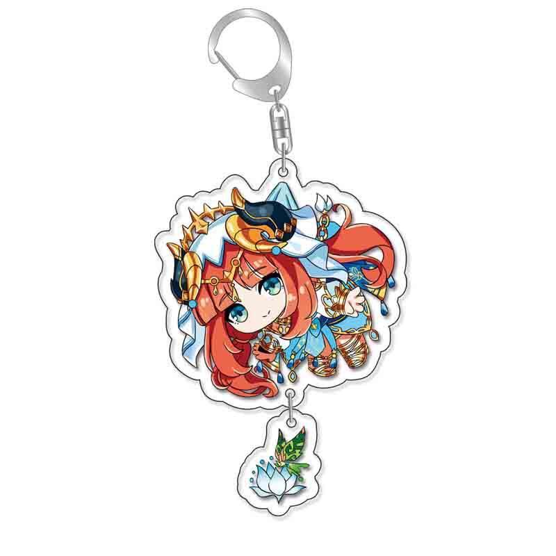 Game Genshin Impact Keychains Acrylic Model School Bag Jewelry Keychian Metal Holder Key Ring For Children Girl Men Accessories