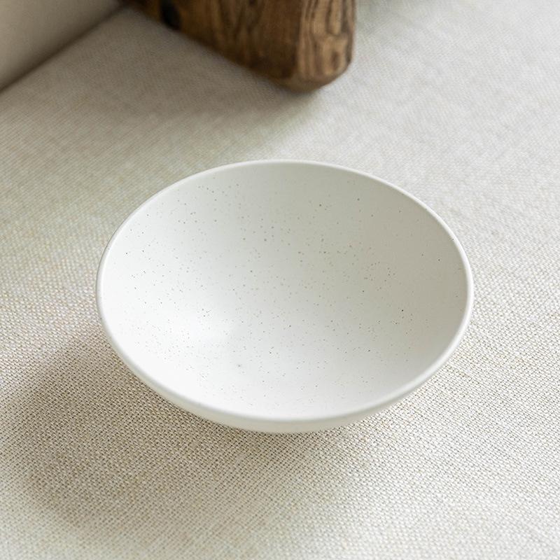 Sesame Glaze Tall Bowl Solid Color Ceramic Bowl Minimalist Tableware Bowl Household Round Vegetable Bowl Face Cream Salad Bowl