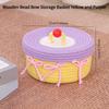 1PC Cute Cotton Thread Woven Storage Basket Home with Lid Storage Sundries Storage Basket Desktop Dustproof Ornament Drawer Storage
