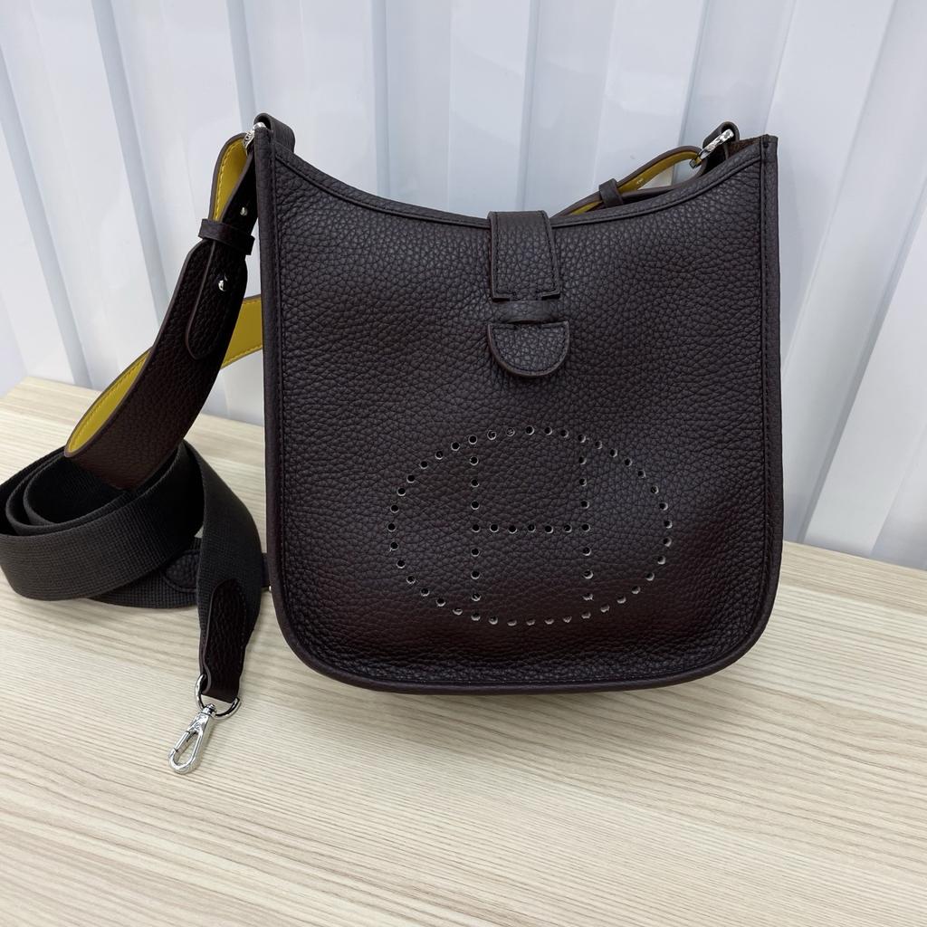 Camada Superior Couro de Vaca Bolsa Aiden Mink 2025 Novo Estilo Couro Genuíno Mini Bolsa Tote Fivela H Padrão Vazado Bolsa de Ombro Único