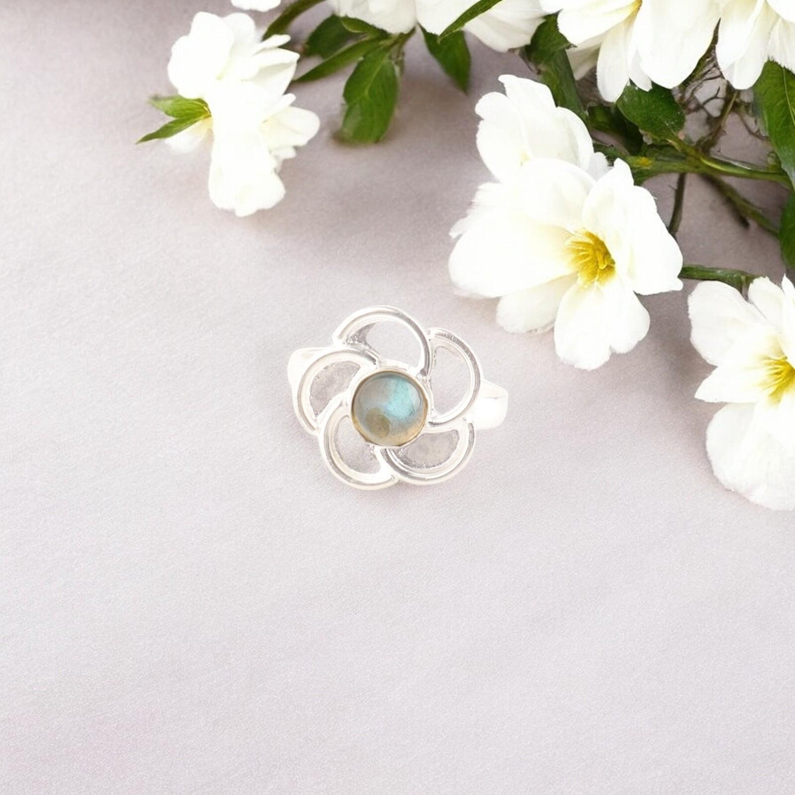 

Редкое кольцо с драгоценным камнем лабрадоритом из серебра 925 пробы, ручная работа, рождественский подарок RR-51-23 13