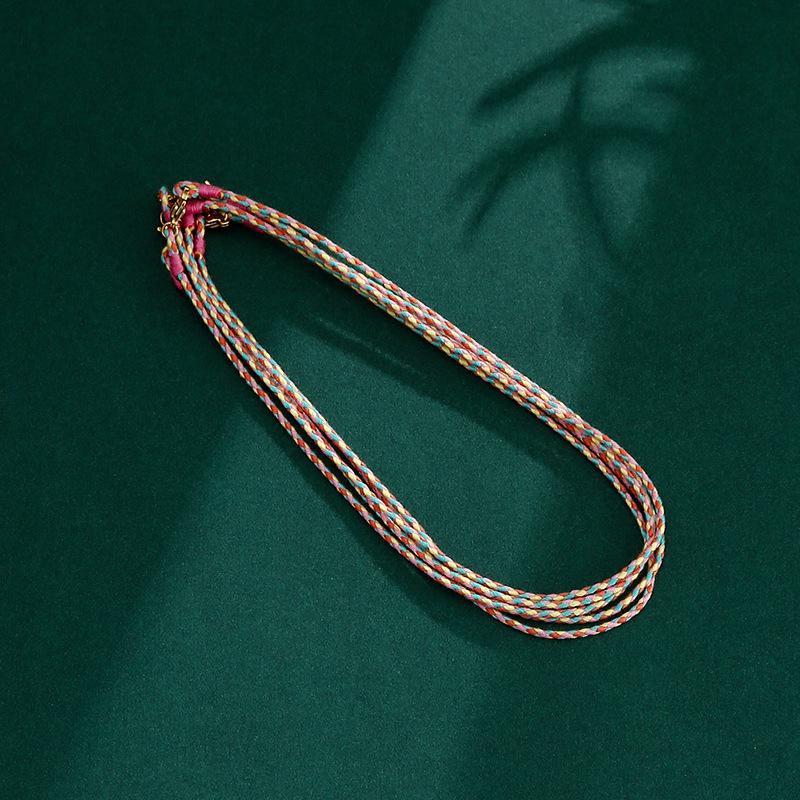 Handmade Braided Necklace: Colorful Soft Rope Lanyard & Women's Clavicle Chain Pendant
