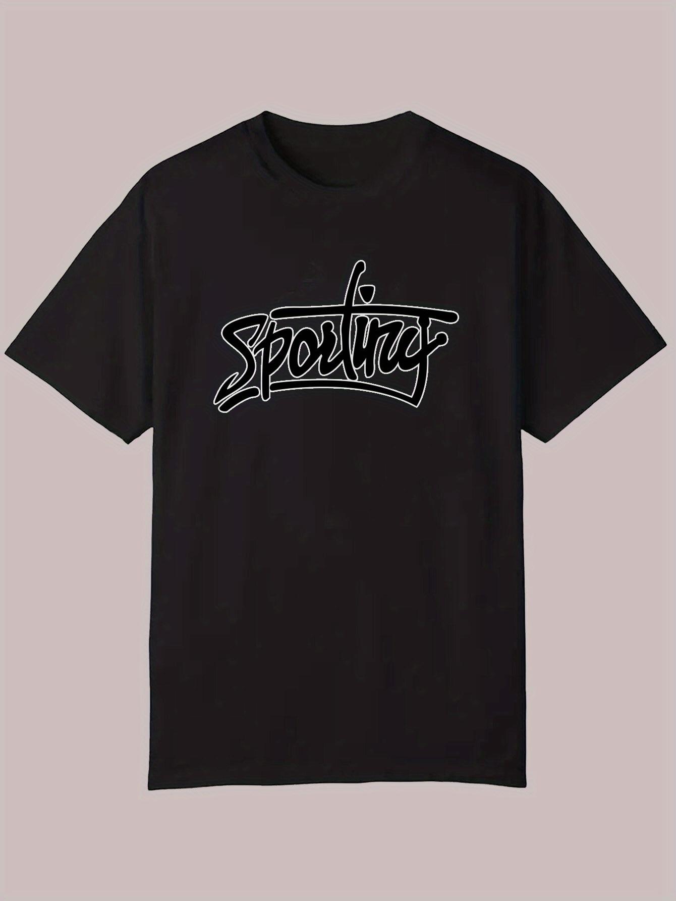 Casual Summer T-shirt - SPORTING Graphic Crew Neck XXXXL