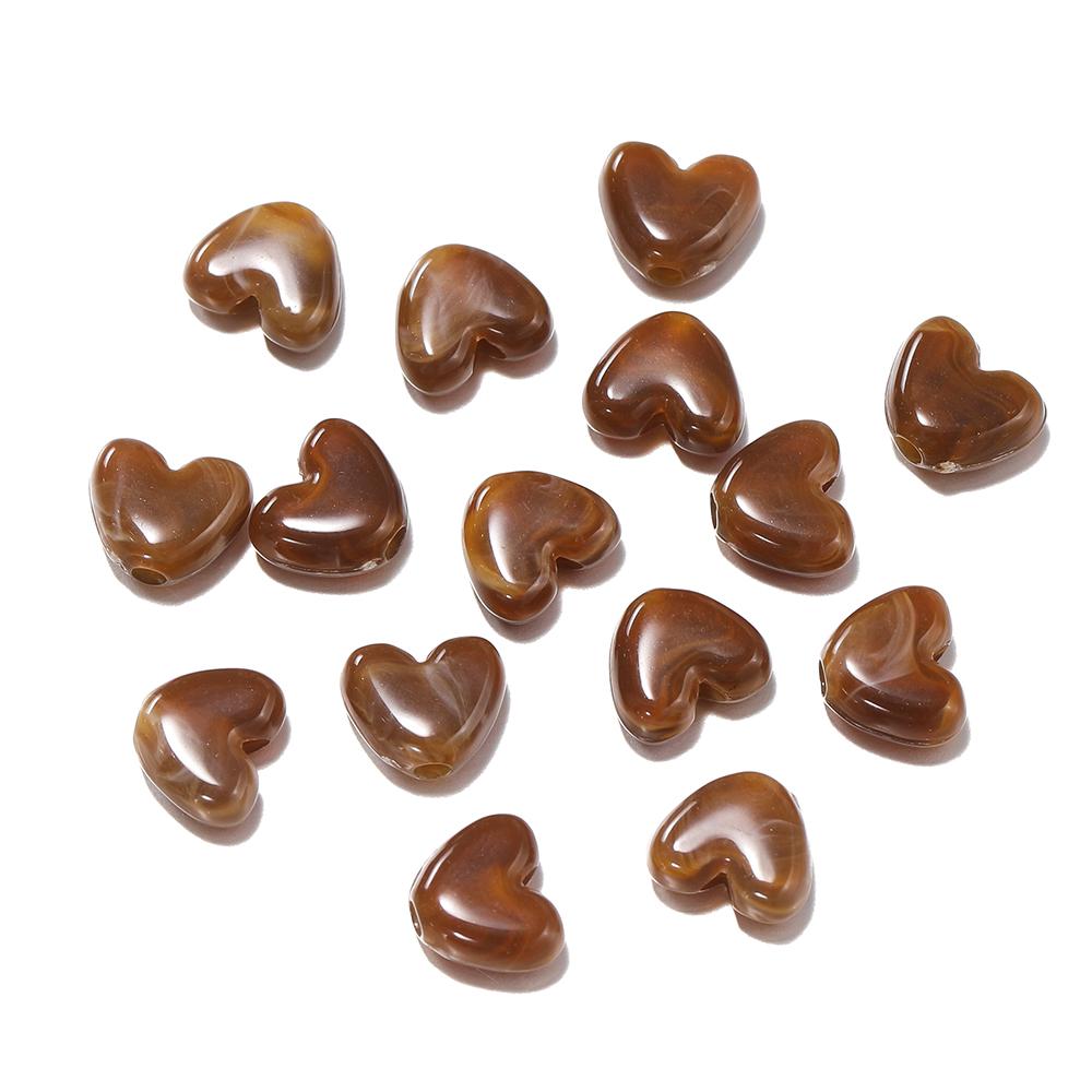 50pcs/Lot 8mm Acrylic Heart Bead Imitation Stone Loose Spacer Beads for DIY Bracelet Necklace Jewelry Making Accessories