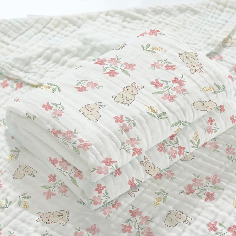 110x110cm High Density Pure Cotton Six-Layer Gauze Baby Bath Towel and Toddler Blanket