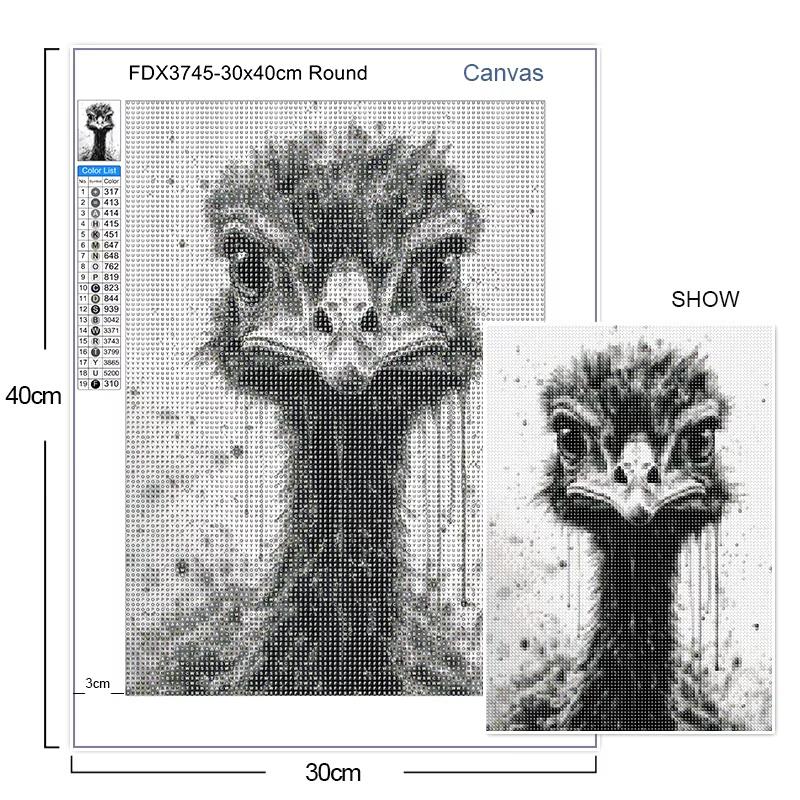 Black and White Animal Diamond Art Painting Dog 5D Full Diamond Mosaic Embroidery Cross Stitch Set Home Decoration Diy