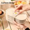 Microwave Lunch Box Portable Plastic Divided Bento Box Double Layer Food Storage Container Sealed Fruit Salad Box