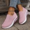2025 new comfortable rocking shoes flying woven non-slip soft-soled mother shoes foreign trade mesh air cushion sports women's shoes
