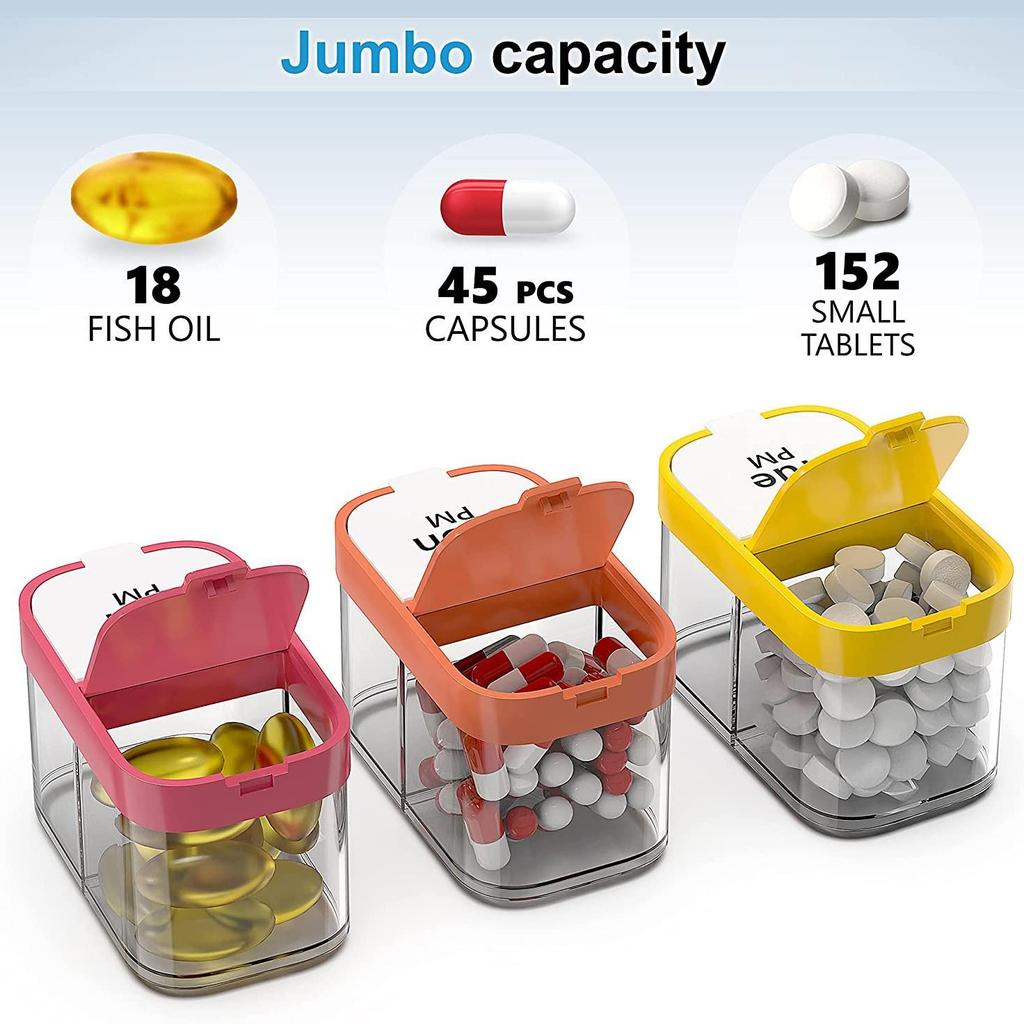 Portable Weekly Pill Organizer - Seven Day Medicine Dispenser Box