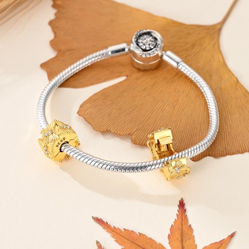 Original Copper Charms Beads Pendants Maple Leaf Squirrel Butterfly Cat Beads Fit Bracelets Women Jewelry Accessory