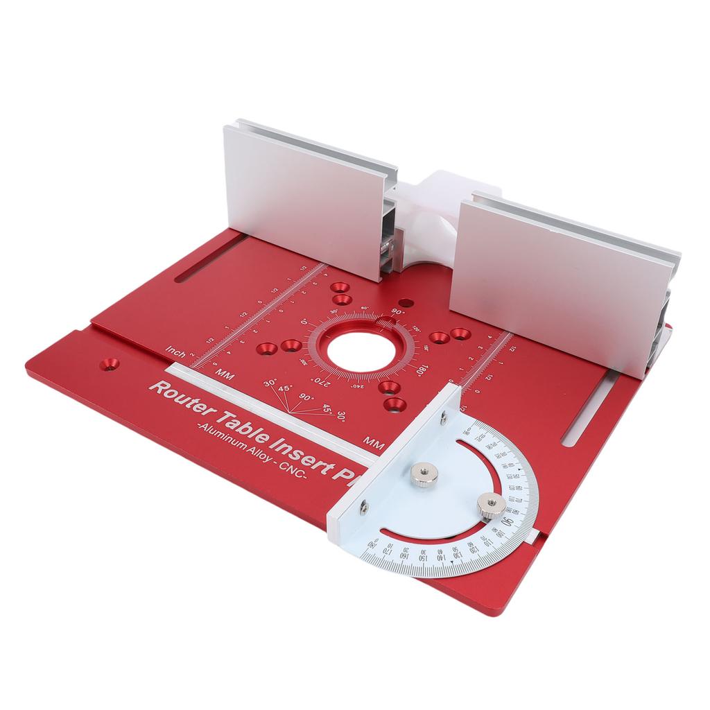 Router Table Insert Plate Imperial and Metric Scales Aluminum Alloy Router Flip Plate with Miter Guide and Fence