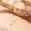 White Shell Cloud Star Moon Tassel Drop Niche Fashion Jewelry Necklace