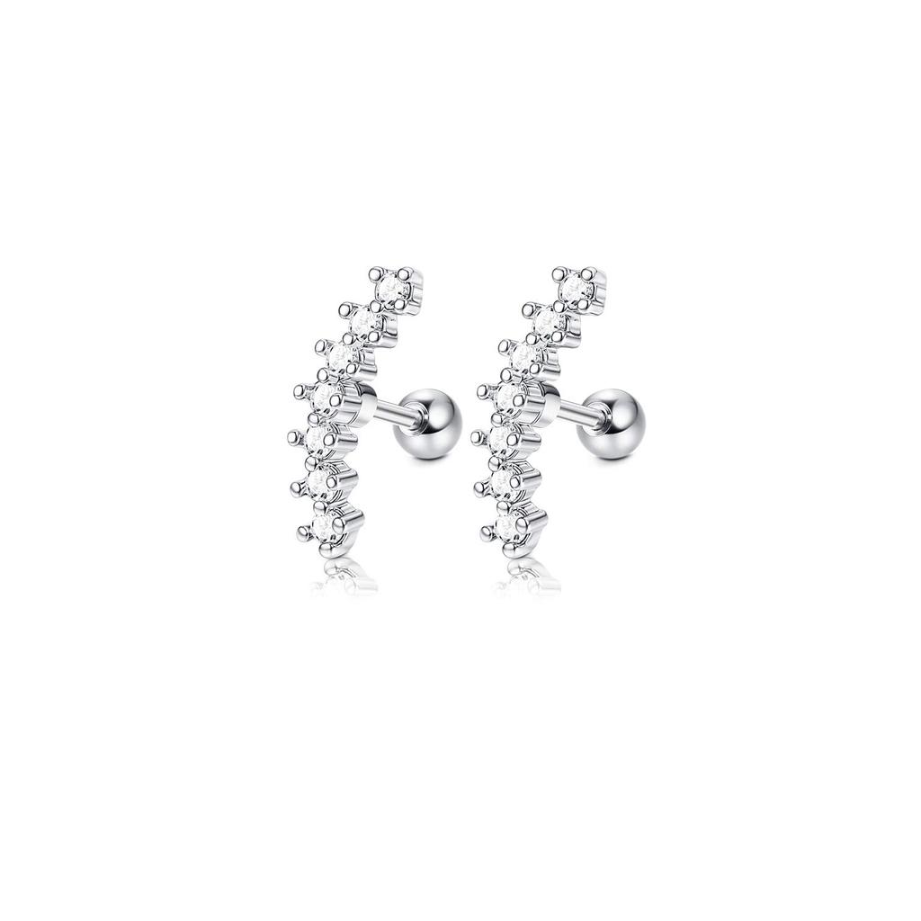 1 Pairs Stainless Steel Cartilage Stud Earrings for Men Women Helix Tragus CZ Barbell Conch Piercing Earrings Ear Hoop Earrings