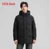 YAYA Couple's Mid-Length Hooded Duck Down Jacket
