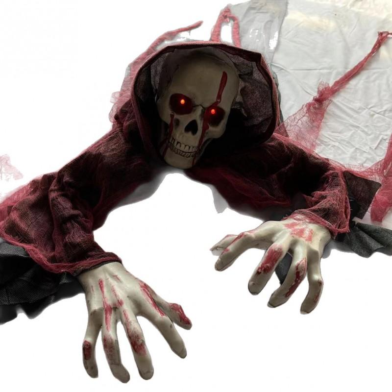 Halloween Horror Skull Crawler Floor Prop Scary Decor Haunted House Bar Party Prank Scene