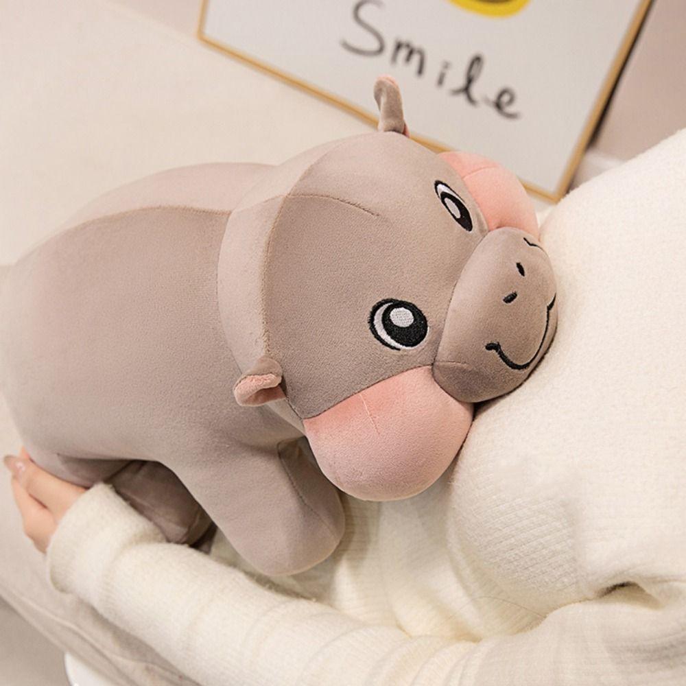 Short Legs Hippo Plush Toy Chubby Hippopotamus Stuffed Animal Doll Plush Moo Deng Doll  Room Decor