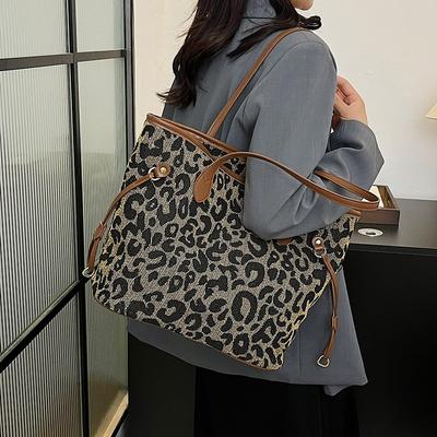 Fashion Commuter Underarm Bag, High-end Handbag, Women's Bag 2025 New Large-capacity Leopard Print Shoulder Tote Bag