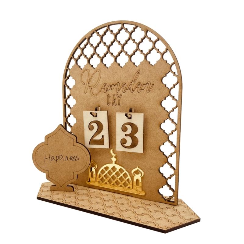 Eid Mubarak Ramadan Countdown Calendar Decorative Crafts Art Ornament for Holiday Festival Party Background