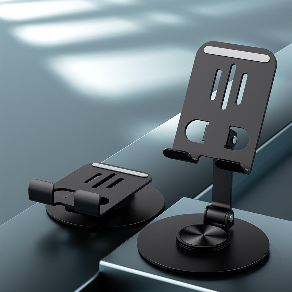 KEYSION Metal Aluminum 360° Rotation Tablet Holder Folding Universal Phone Bracket Adjustable Desktop Stand For iPad And Phone