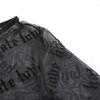 Sexy Women Mesh T-Shirts See-Through Perspective Tshirt Letter Printed O Neck Transparent Long Sleeve T Shirt Tops Women