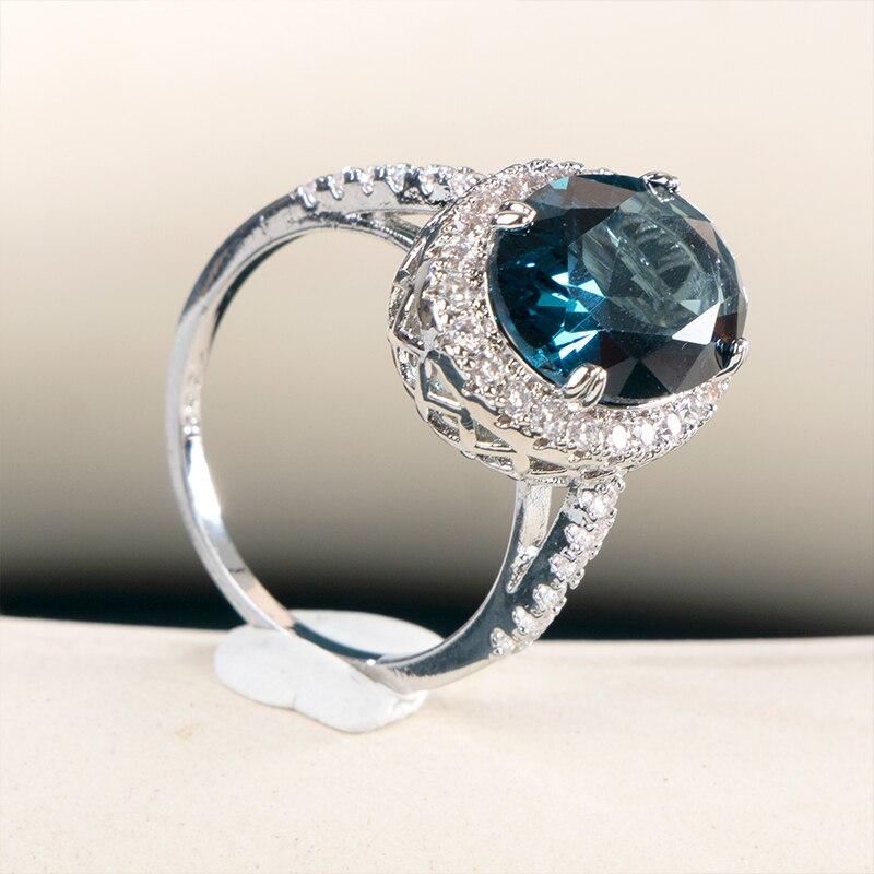 BELLA BOX Elegant Oval Zircon Lady's Finger Ring Party Gorgeous Wedding Anniversary Gift Good Quality Women Fashion Jewelry